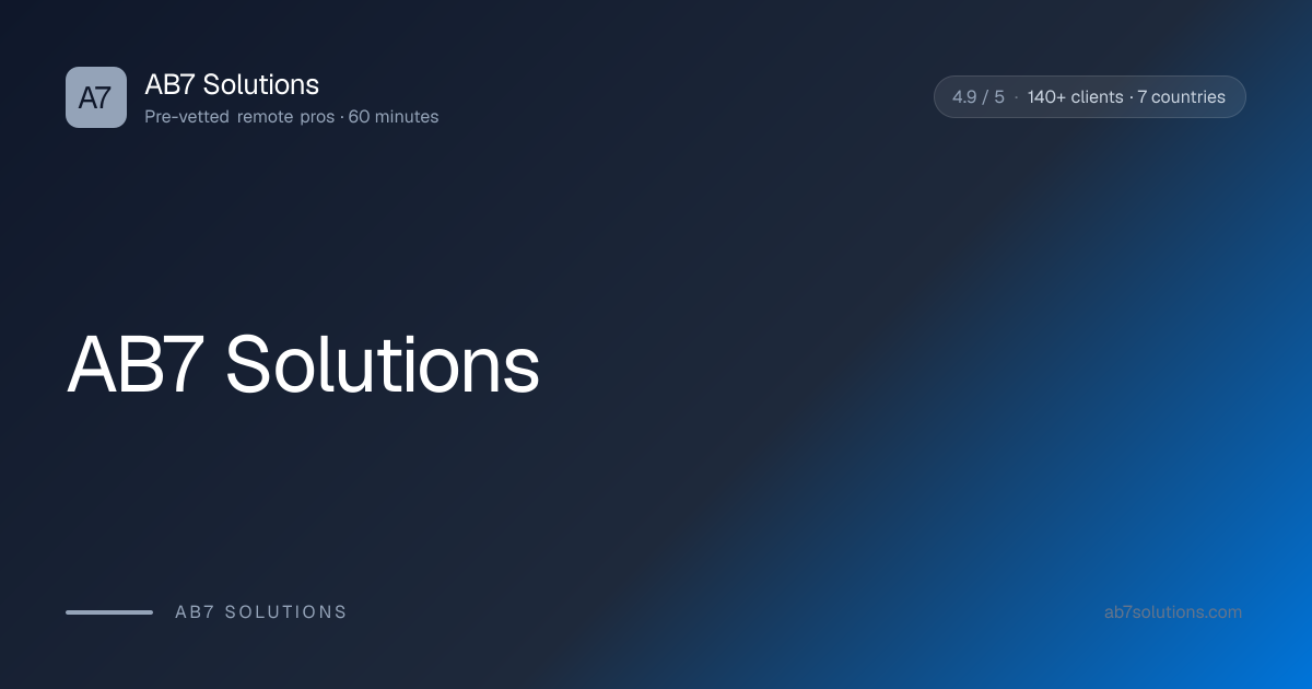 Hire VA in 60 Min: Pre-Vetted Profiles | AB7 Solutions